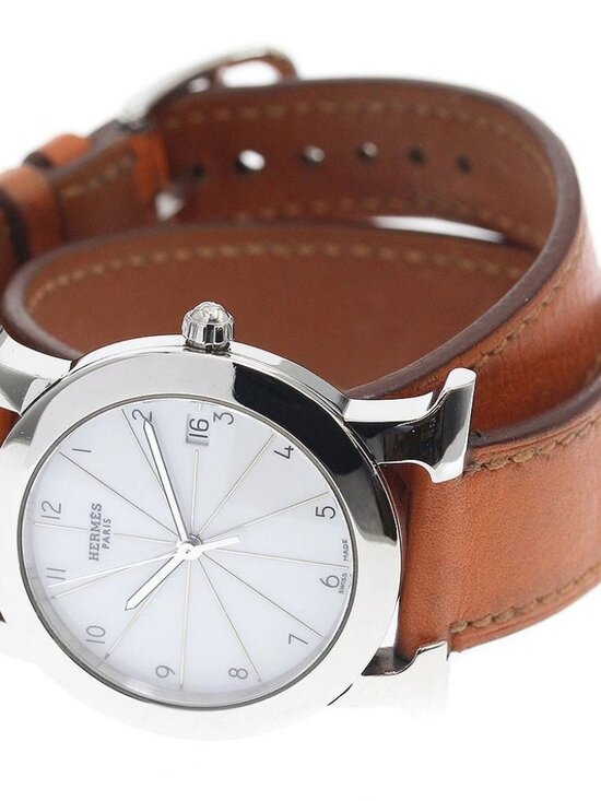HERMES H watch Rondo HR1.510 Date white Dial Quartz Ladies Watch_942564 main image 5